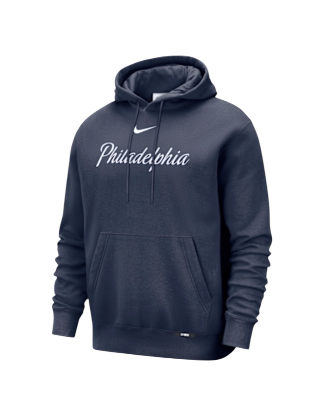 NEW Nike Mens Large Philadelphia 76ers City Edition Hoodie Navy White Script